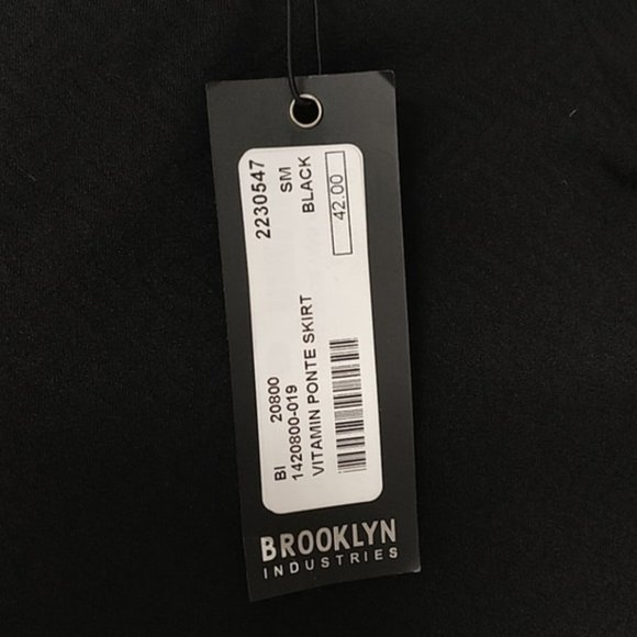 Brooklyn Industries Black Geo Pencil A-line Textured Pattern Skirt Size Small S - Picture 5 of 5